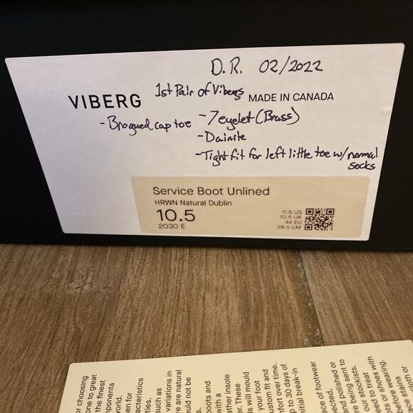 VIBERG 2030 11.5 E Service Boot Unlined HRWN Natural Dublin (with box) - Picture 8 of 9
